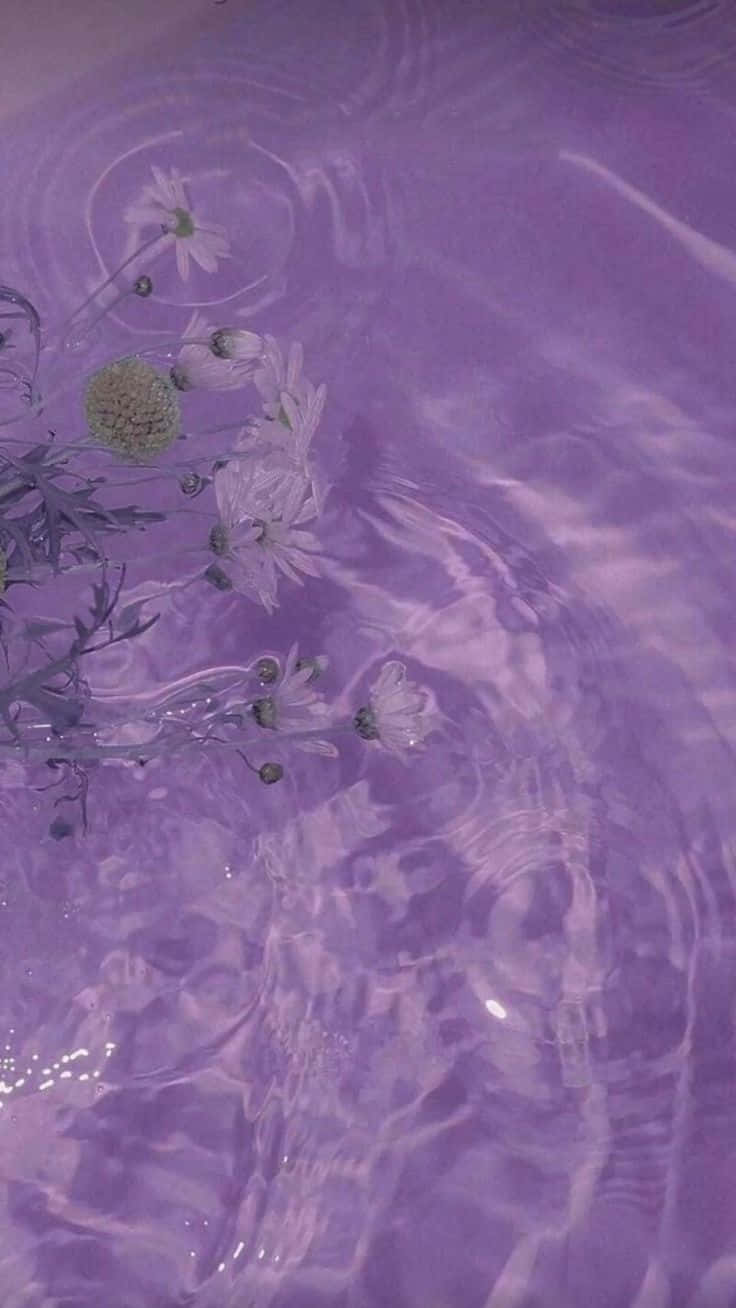 Soft Purple Water Floral Aesthetic Wallpaper