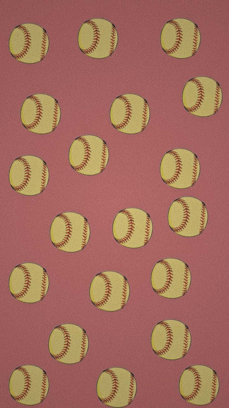 Softball Pattern Aesthetic Wallpaper