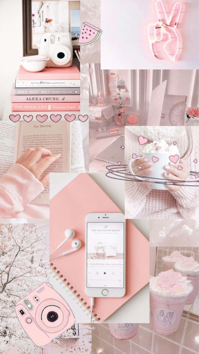 Softie Aesthetic Collage Pink Tones Wallpaper