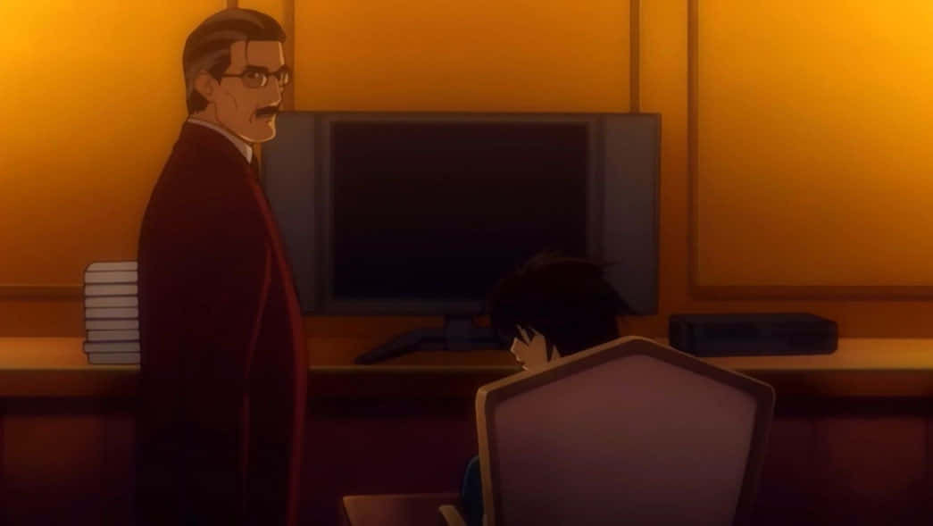 Soichiro Yagami Deep In Thought In His Office Wallpaper