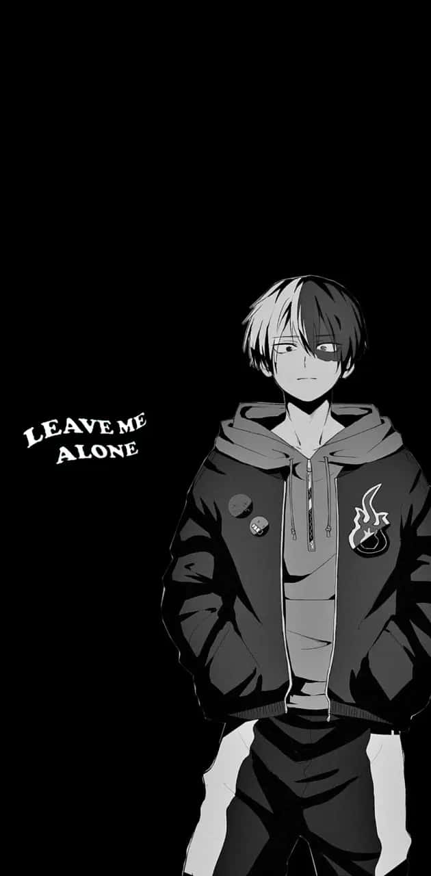 Solitary_ Anime_ Boy_ Black_ Background Wallpaper