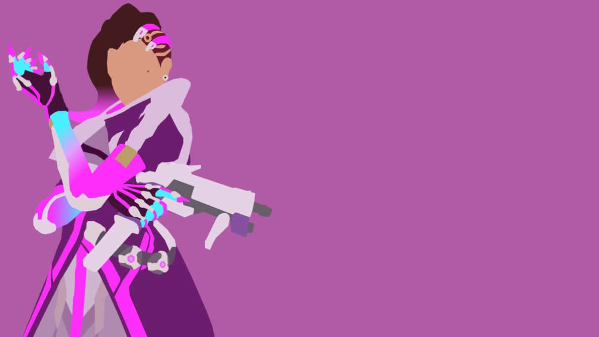 Sombra, The Stealthy Hacker From Overwatch, Showcasing Her Skills On A Futuristic Battlefield. Wallpaper