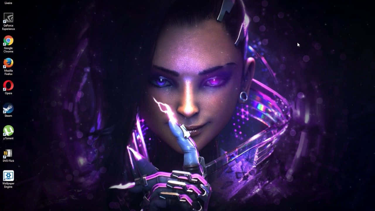 Sombra Unleashing Her Hacking Abilities In Overwatch Wallpaper