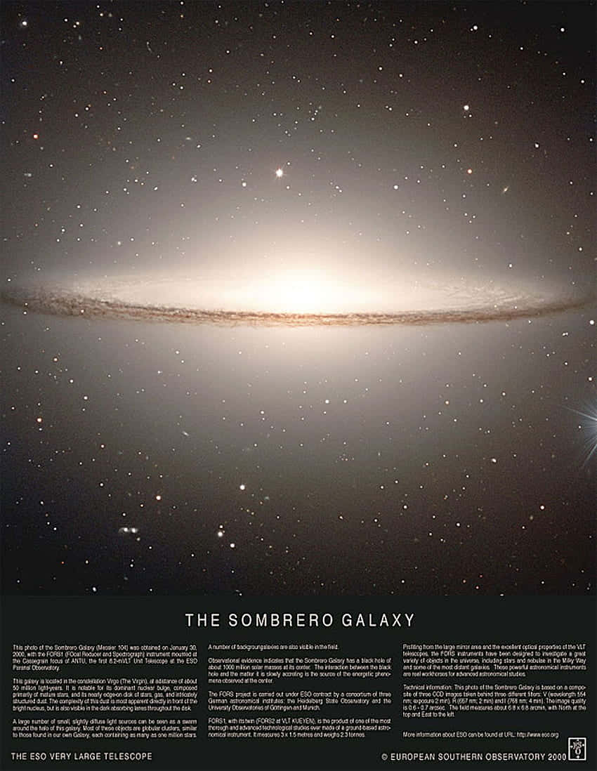 Sombrero Galaxy Astronomical Photograph Wallpaper