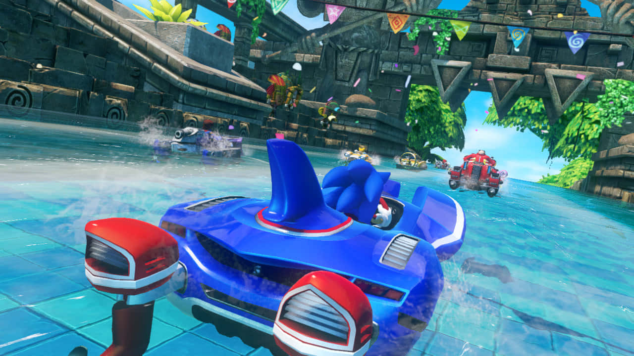 Sonic And All-stars Racing Transformed In Action Wallpaper