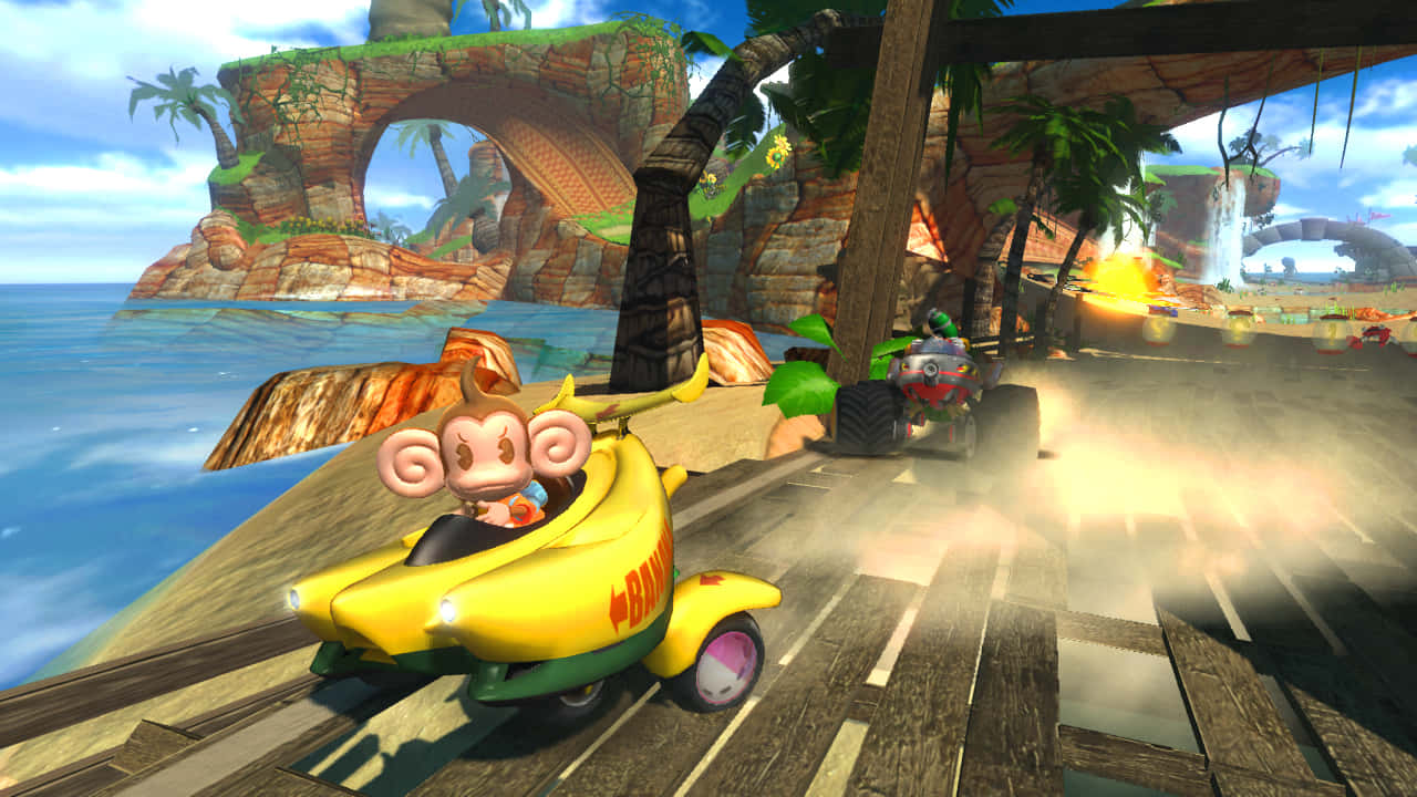 Sonic And All-stars Racing Transformed In Action Wallpaper