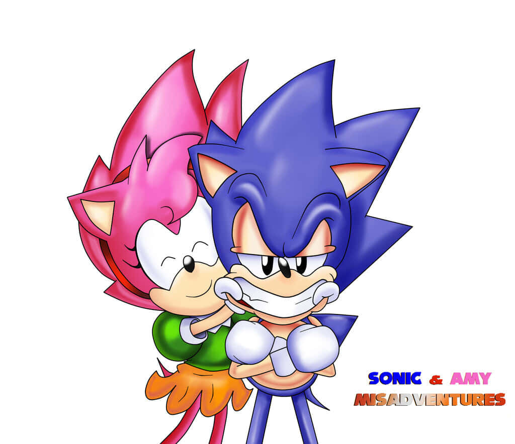 Sonic And Amy's Adventurous Journey Wallpaper