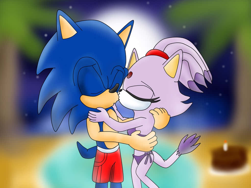 Sonic And Blaze In Action Wallpaper