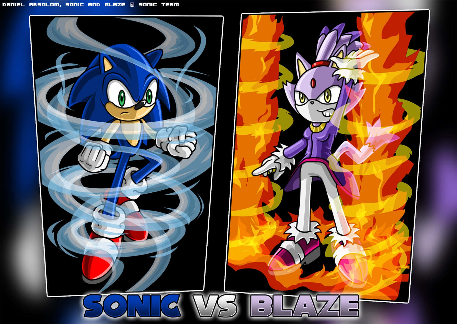 Sonic And Blaze In Action Wallpaper