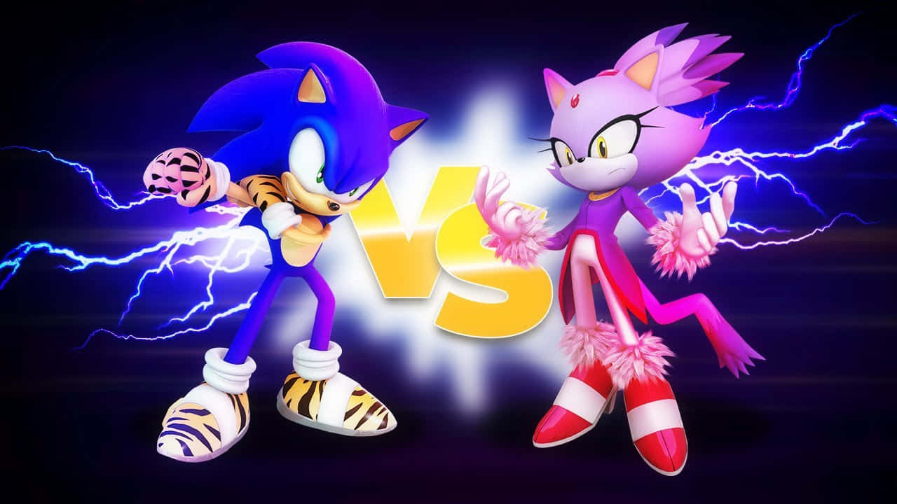 Sonic And Blaze In Action Wallpaper