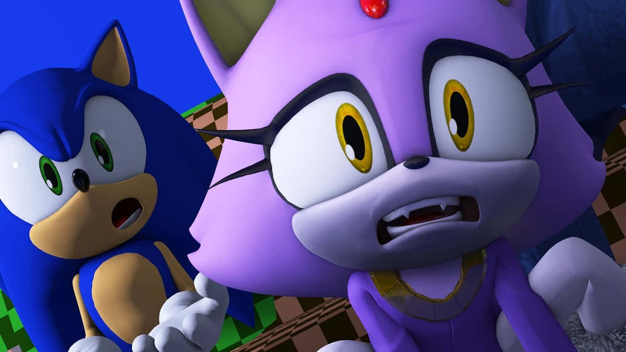 Sonic And Blaze's Intense Adventure Wallpaper