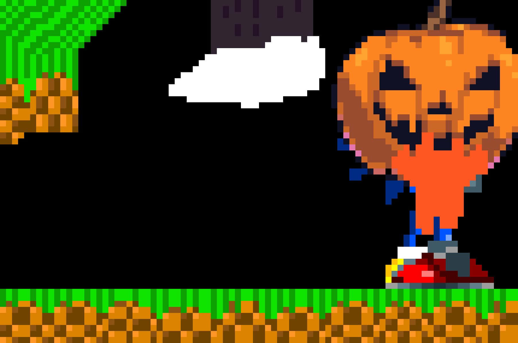 Sonic_ Pumpkin_ Hill_ Pixel_ Art Wallpaper