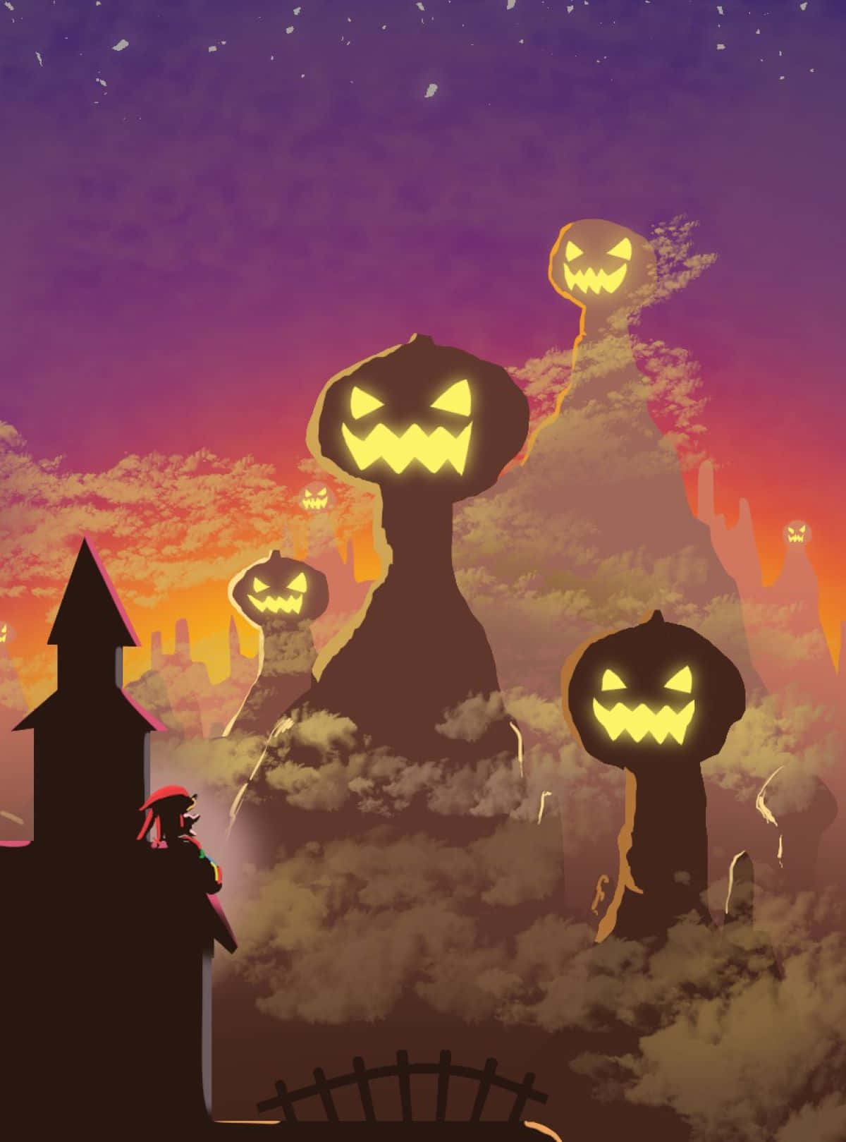 Sonic Pumpkin Hill Silhouette Wallpaper