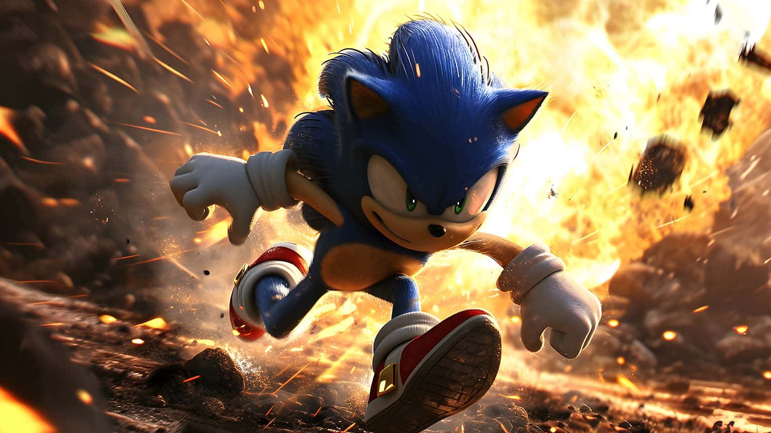 Sonic Speed Escape Explosion Wallpaper