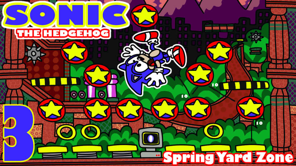 Sonic Spring Yard Zone Level Art Wallpaper