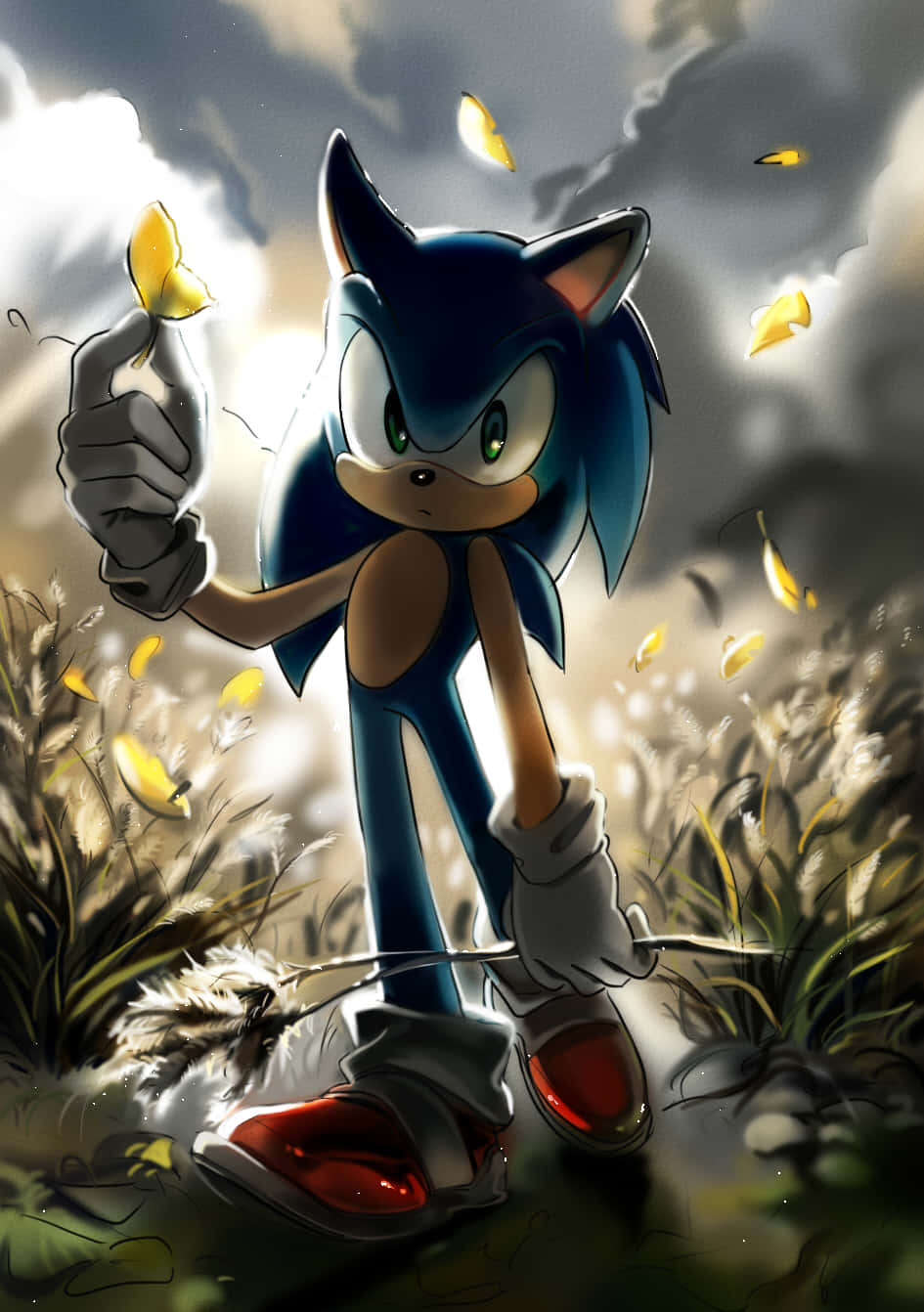 Sonic The Hedgehog: Action-packed Fan Art Wallpaper