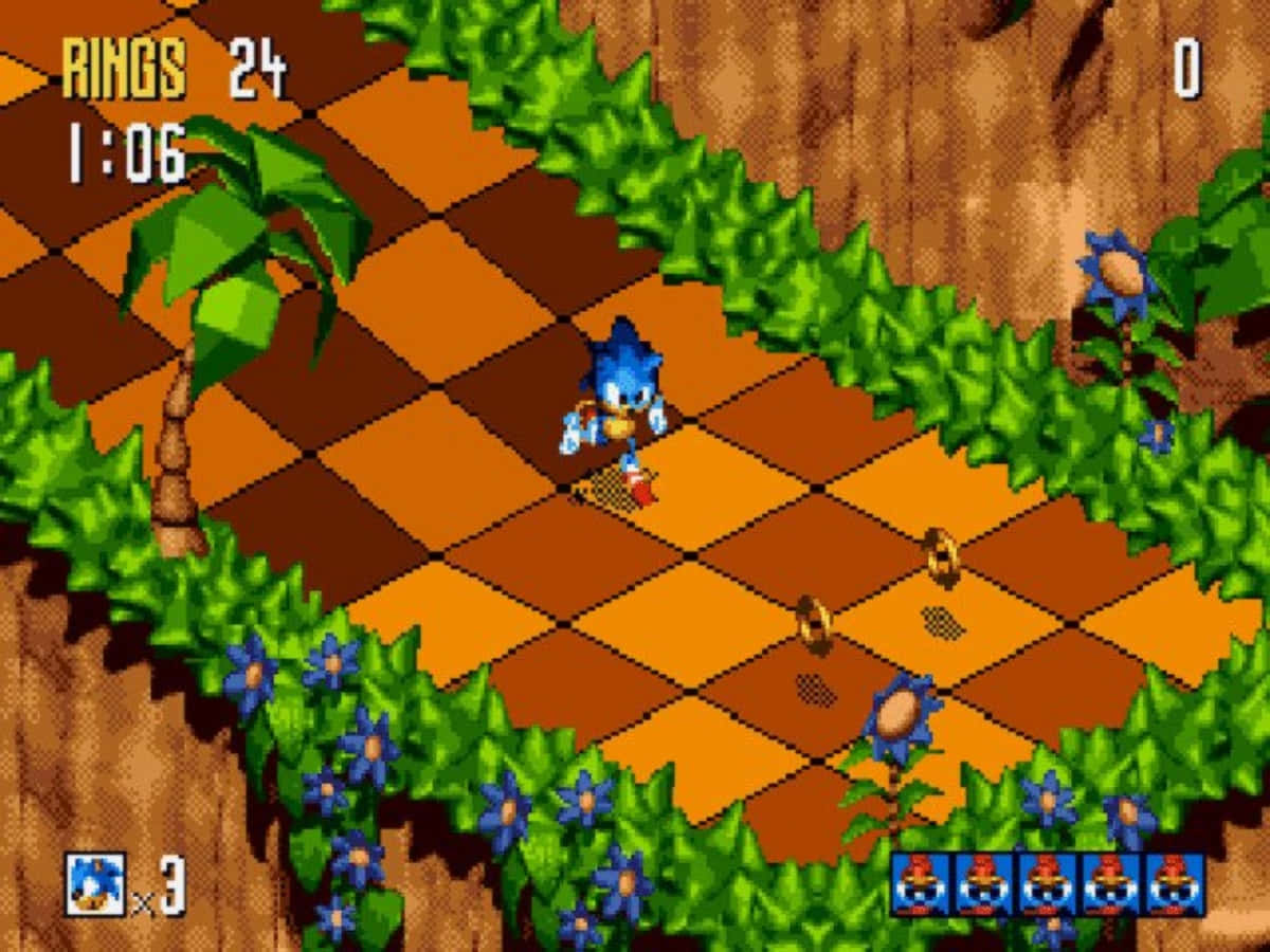 Sonic The Hedgehog In Action On Sonic 3d Blast Wallpaper