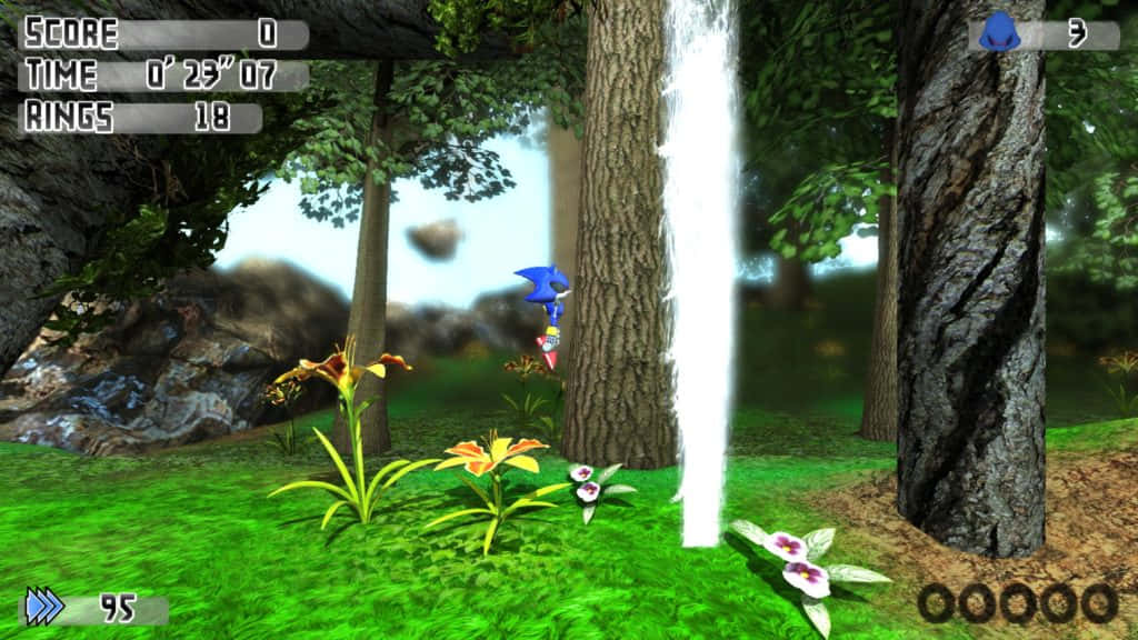 Sonicin Green Forest Gameplay Wallpaper