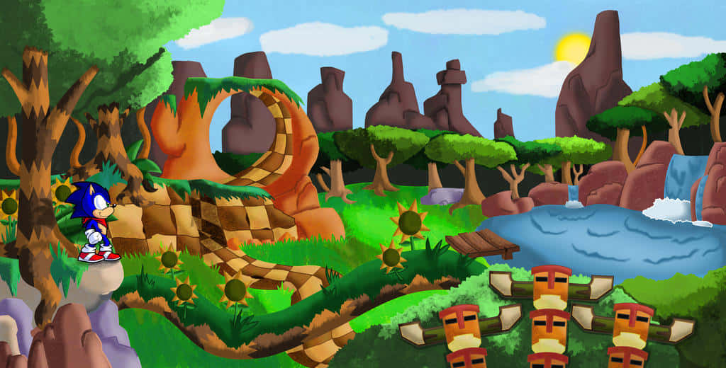 Sonicin Green Hill Zone Wallpaper