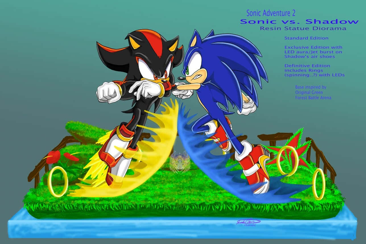 Sonicvs Shadow Resin Statue Diorama Wallpaper