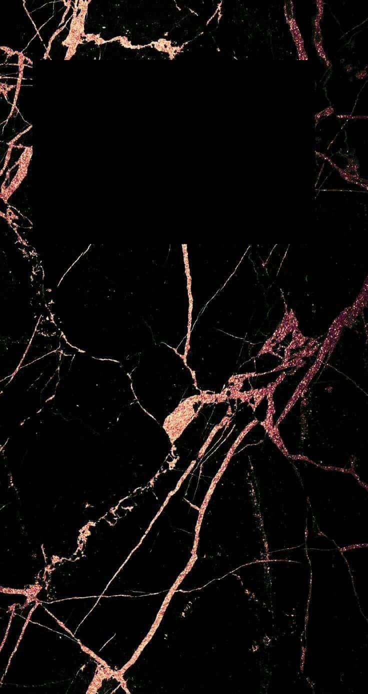 Sophisticated Rose Gold And Black Marble Wallpaper Wallpaper