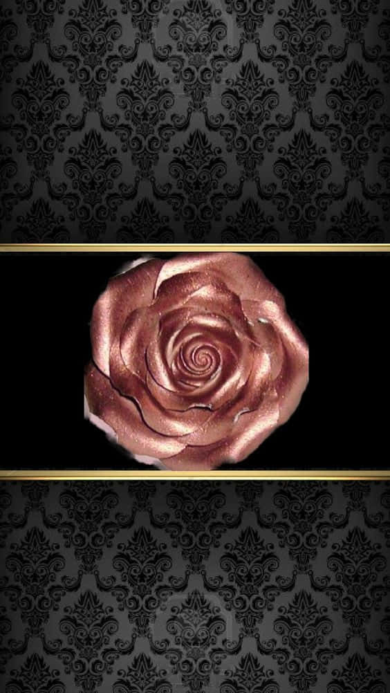 Sophisticated Rose Gold Color Palette Contrasted By Deep Black Wallpaper