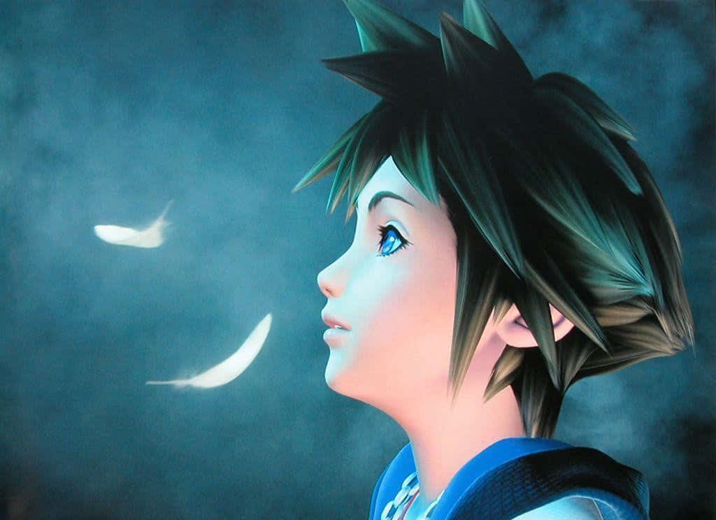 Sora In Action With Keyblade: A Journey Through The Magical World Of Kingdom Hearts Wallpaper