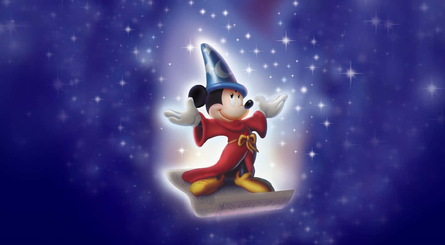 Sorcerer's Apprentice Mickey On Cloud Wallpaper