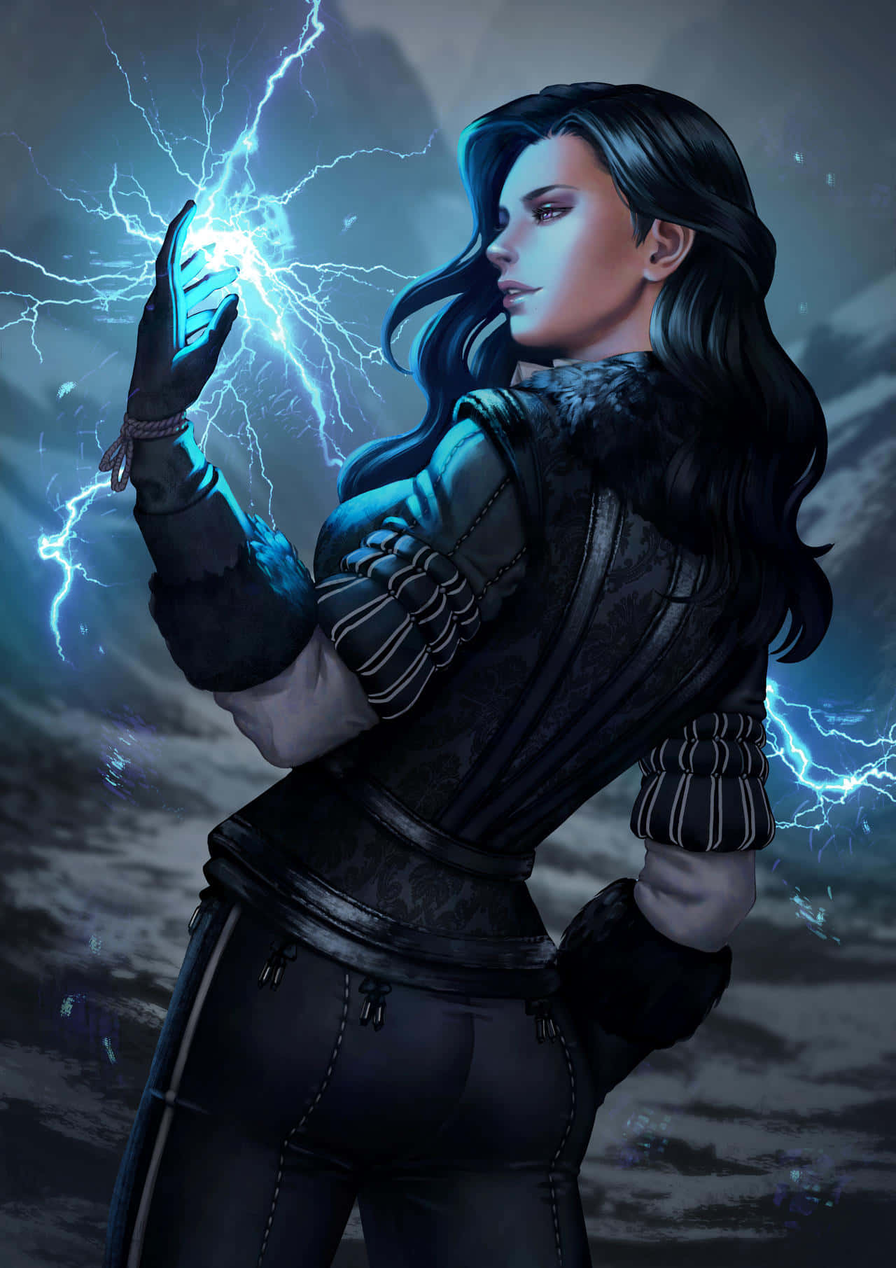 Sorceress_ Yennefer_ Casting_ Spells Wallpaper