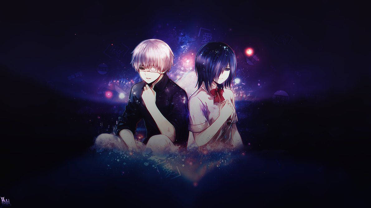 Soulmates Touka And Kaneki Together In The Tokyo Ghoul World Wallpaper