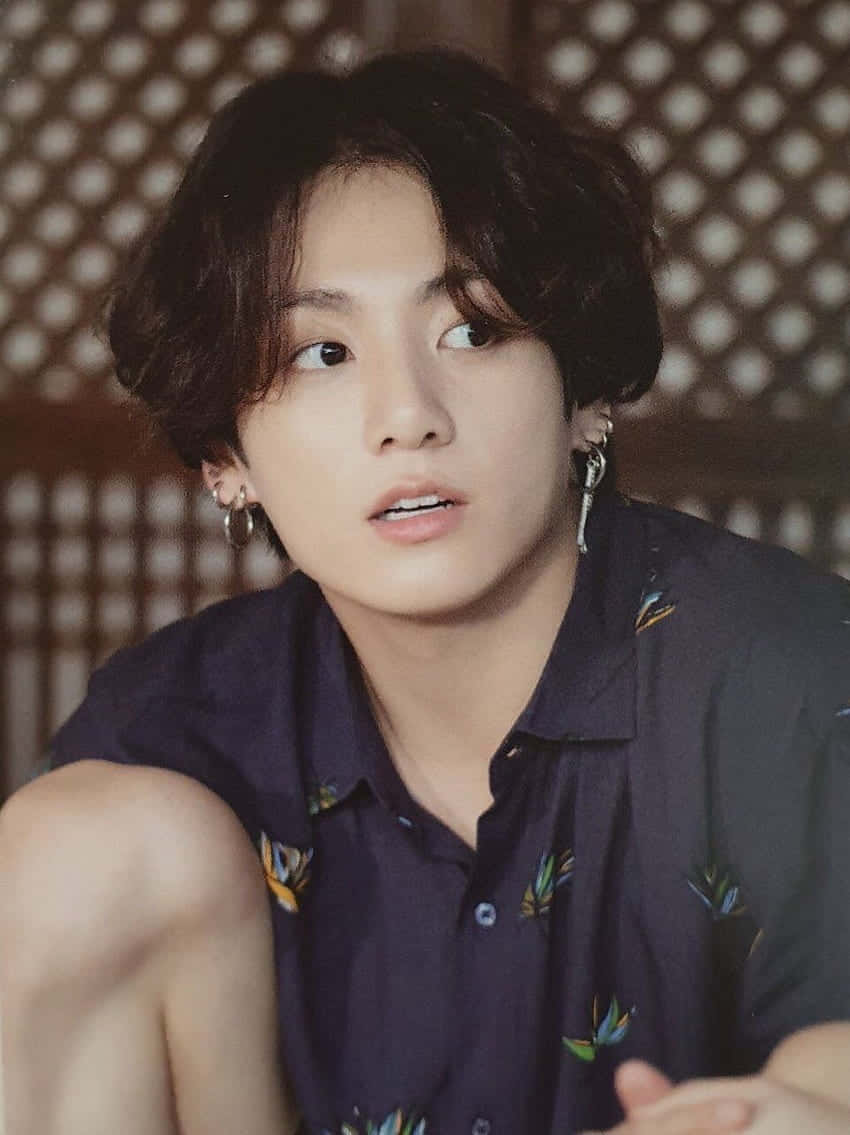 South Korean Pop Star Bts Jungkook With Long Hair Wallpaper