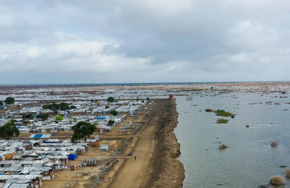 South Sudan Lakeshore Town Wallpaper