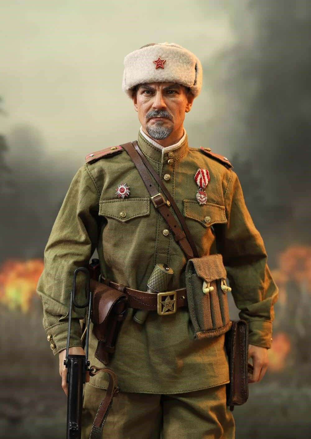 Soviet Military Officer Figurine Wallpaper