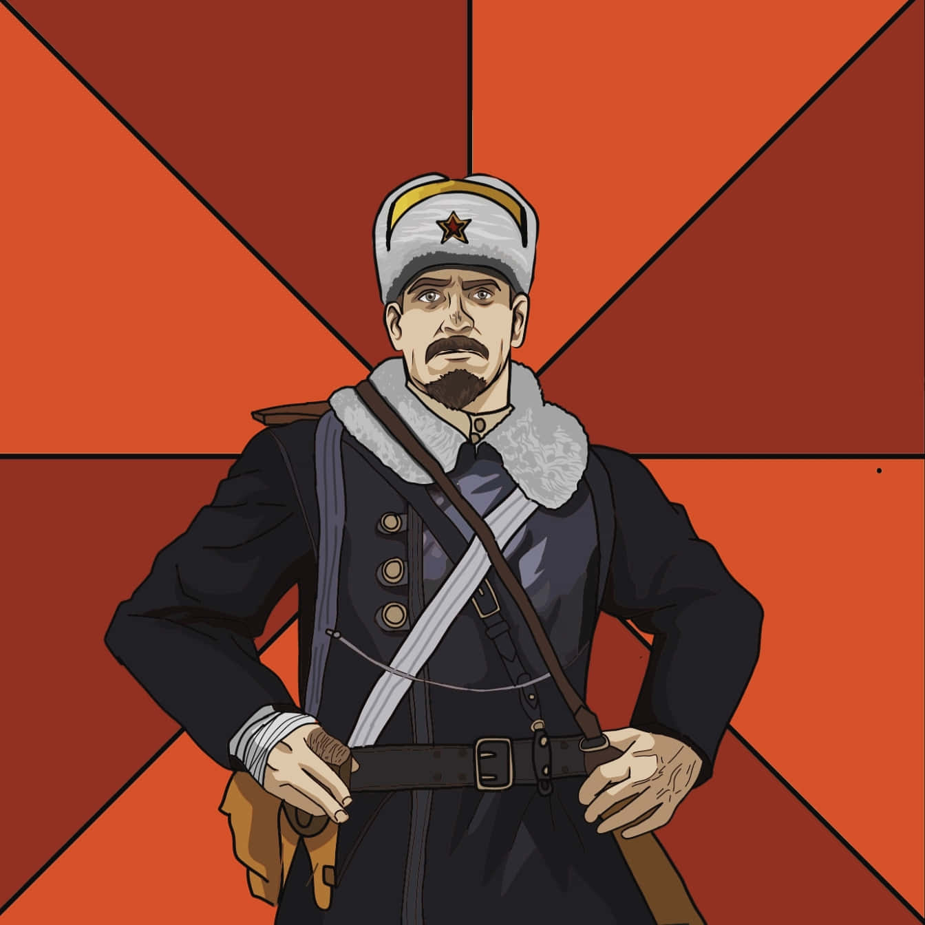 Soviet Officer Viktor Reznov Illustration Wallpaper