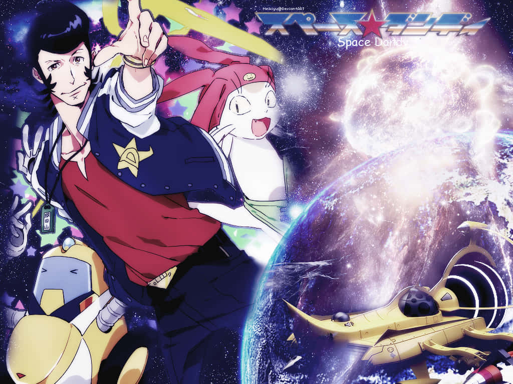 Space Dandy Vintage Poster Wallpaper