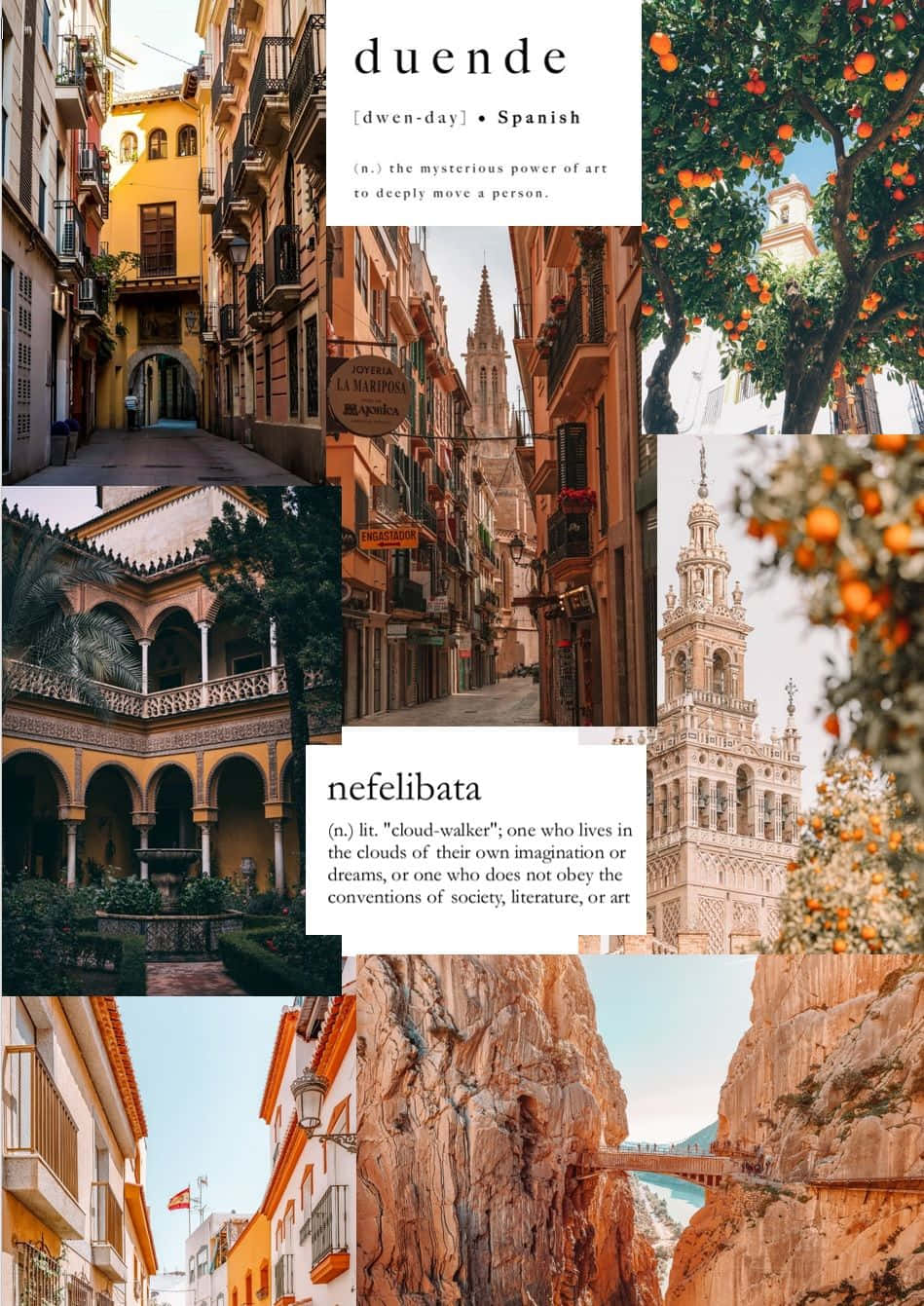 Spanish Aesthetic Collage Scenes Wallpaper