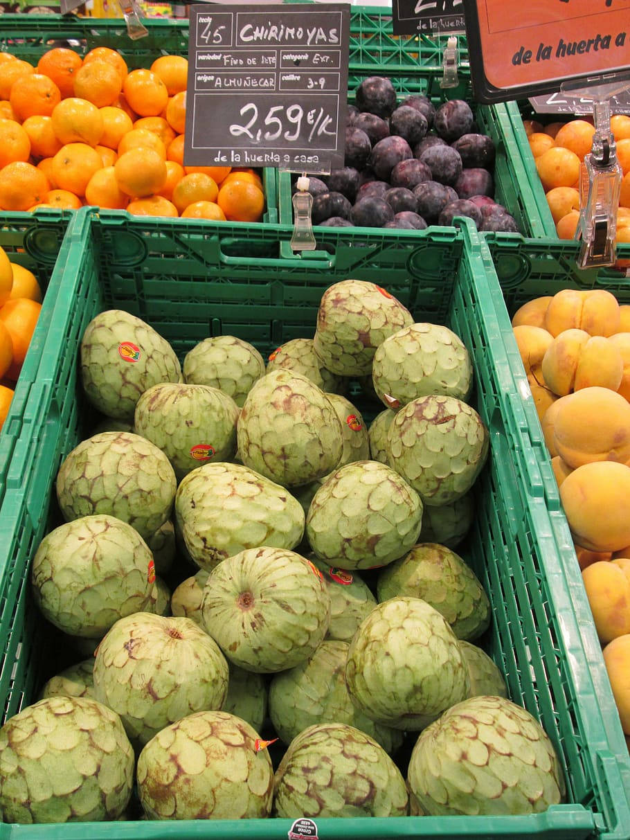 Spanish Cherimoya Fruit Crate On Grocery Wallpaper