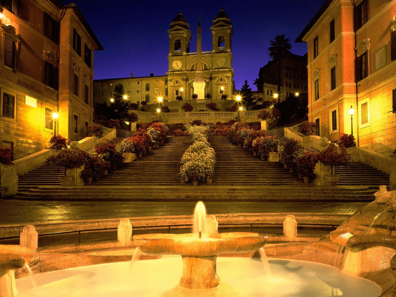 Spanish Steps During Nighttime Wallpaper