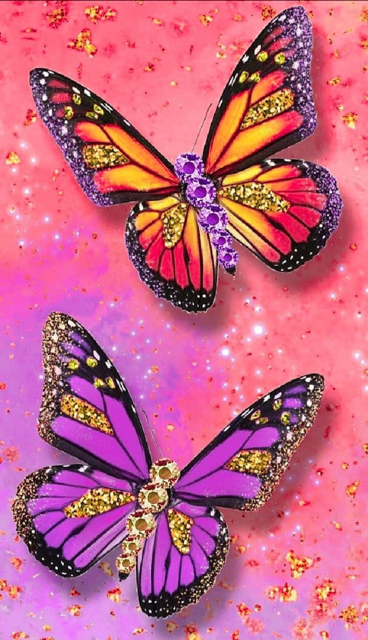 “sparkle With Beauty Like The Glitter Butterfly” Wallpaper