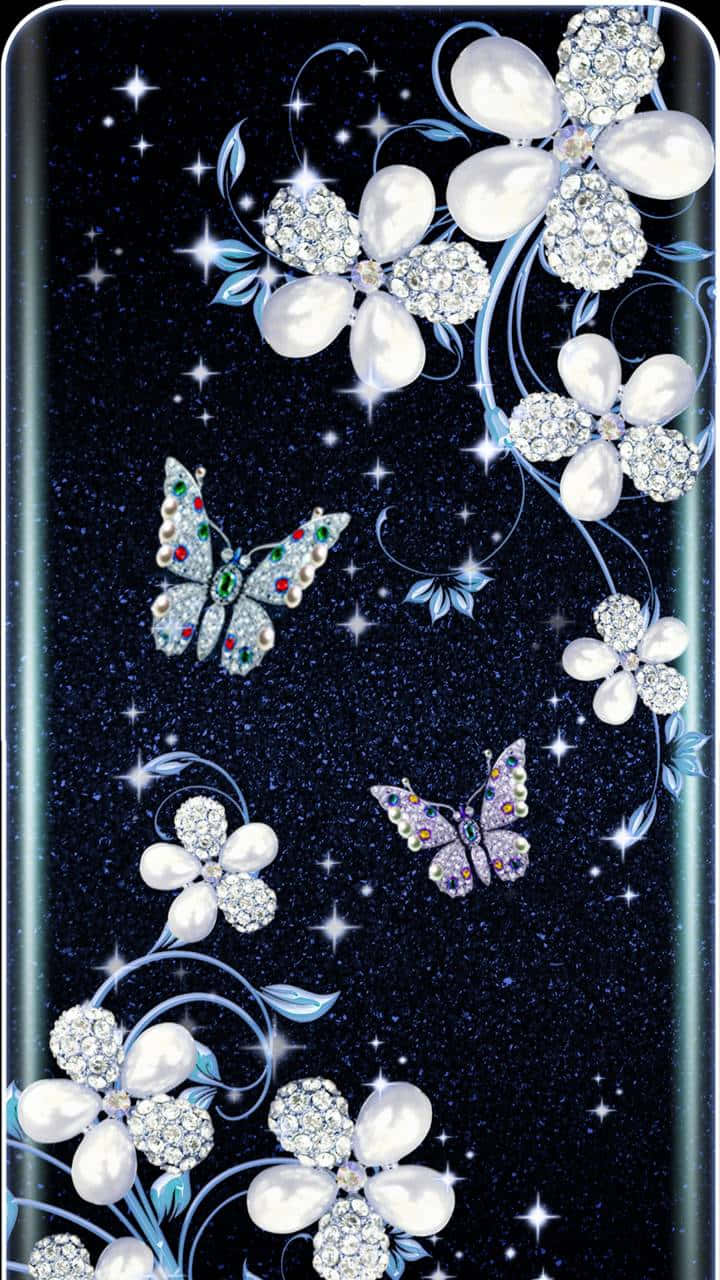 Sparkling Butterfly Jewelry Design Wallpaper