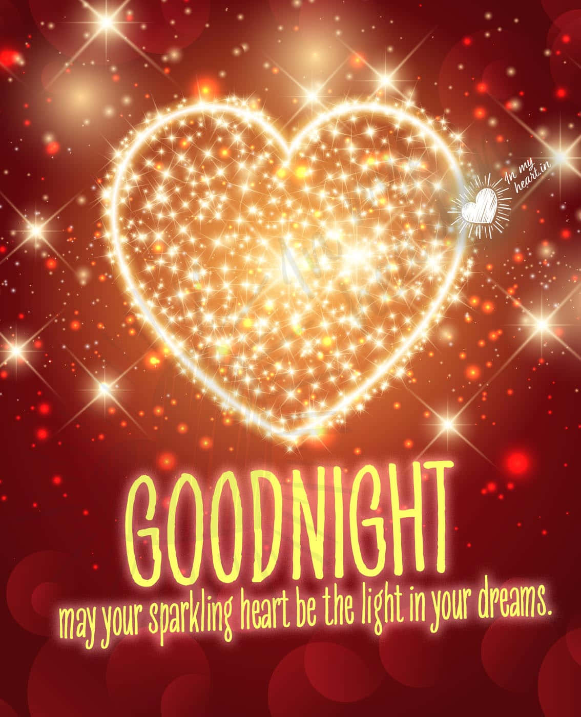 Sparkling Heart Goodnight Wish Wallpaper