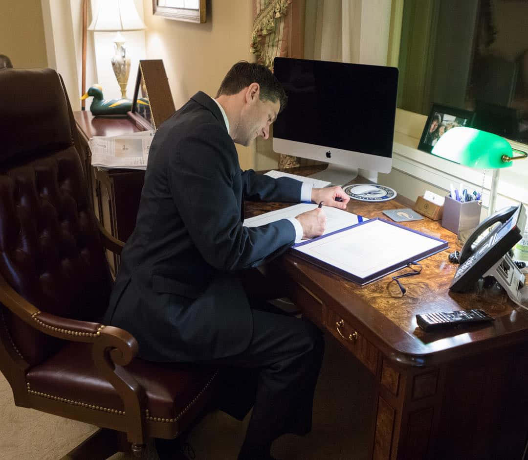 Speaker Paul Ryan In Office Wallpaper