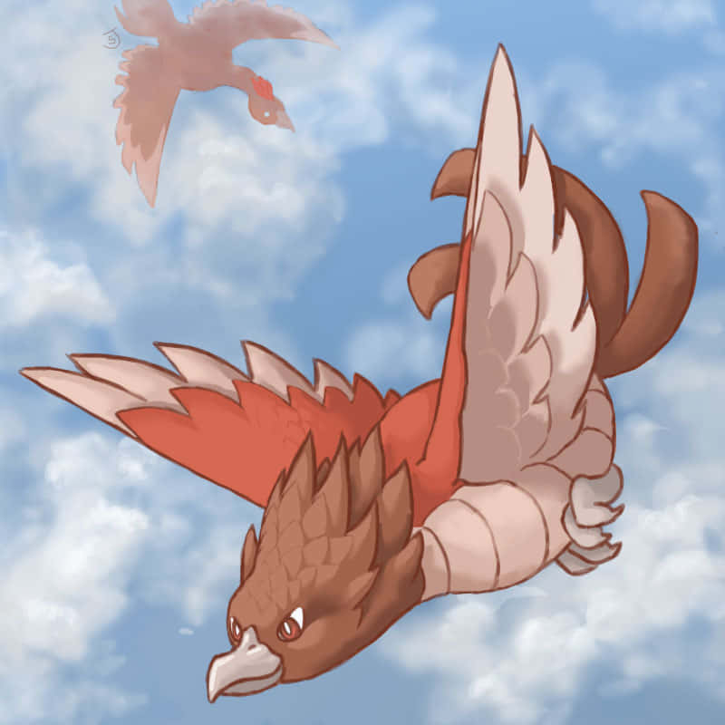 Spearow And Fearow Flying In Sky Wallpaper