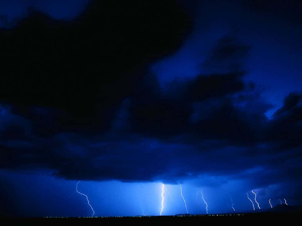 Spectacular Blue Lightning Display Wallpaper