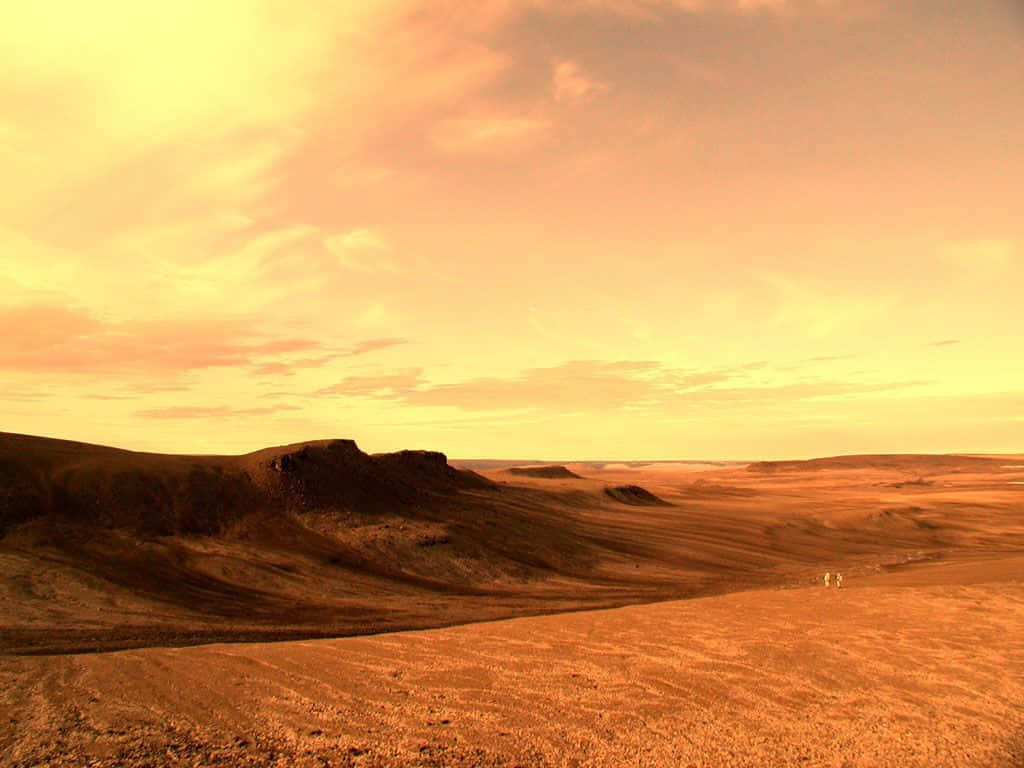 Spectacular Mars Landscape - The Red Planet's Rugged Terrain Wallpaper