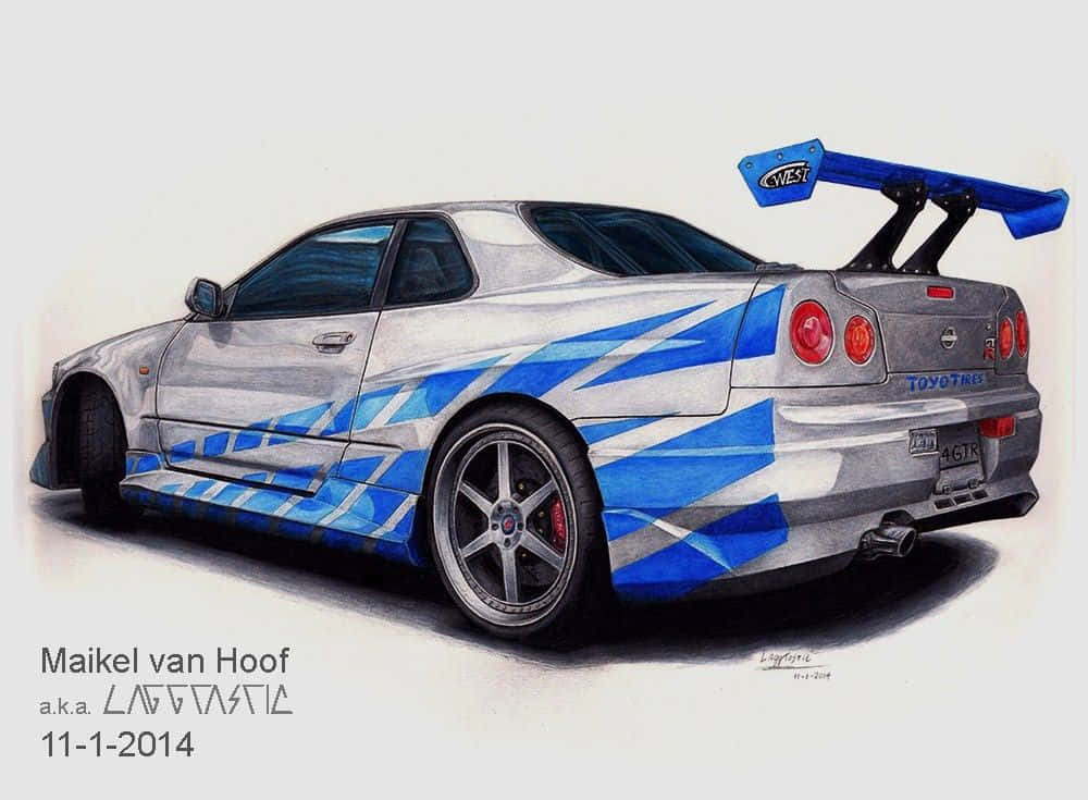 Speed Up With Paul Walker And His Skyline Wallpaper