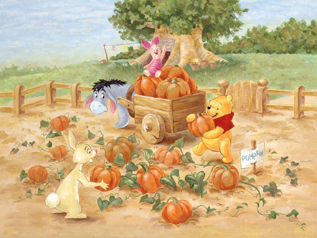 Spend Quality Time With Winnie The Pooh And Friends Wallpaper