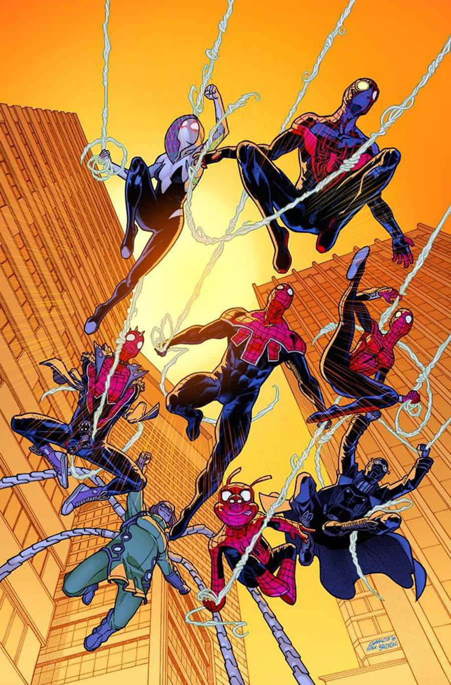 Spider-geddon - Heroes Unite Against A Common Foe Wallpaper