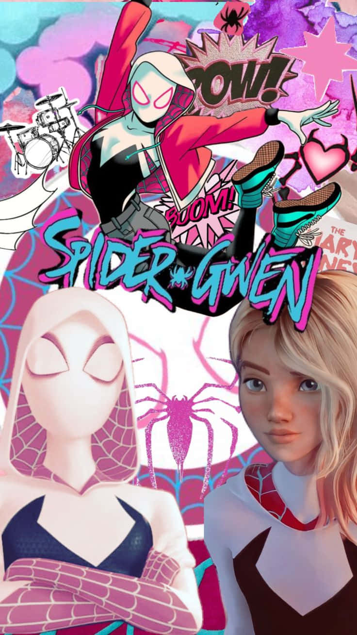 Spider Gwen Collage Artwork Wallpaper