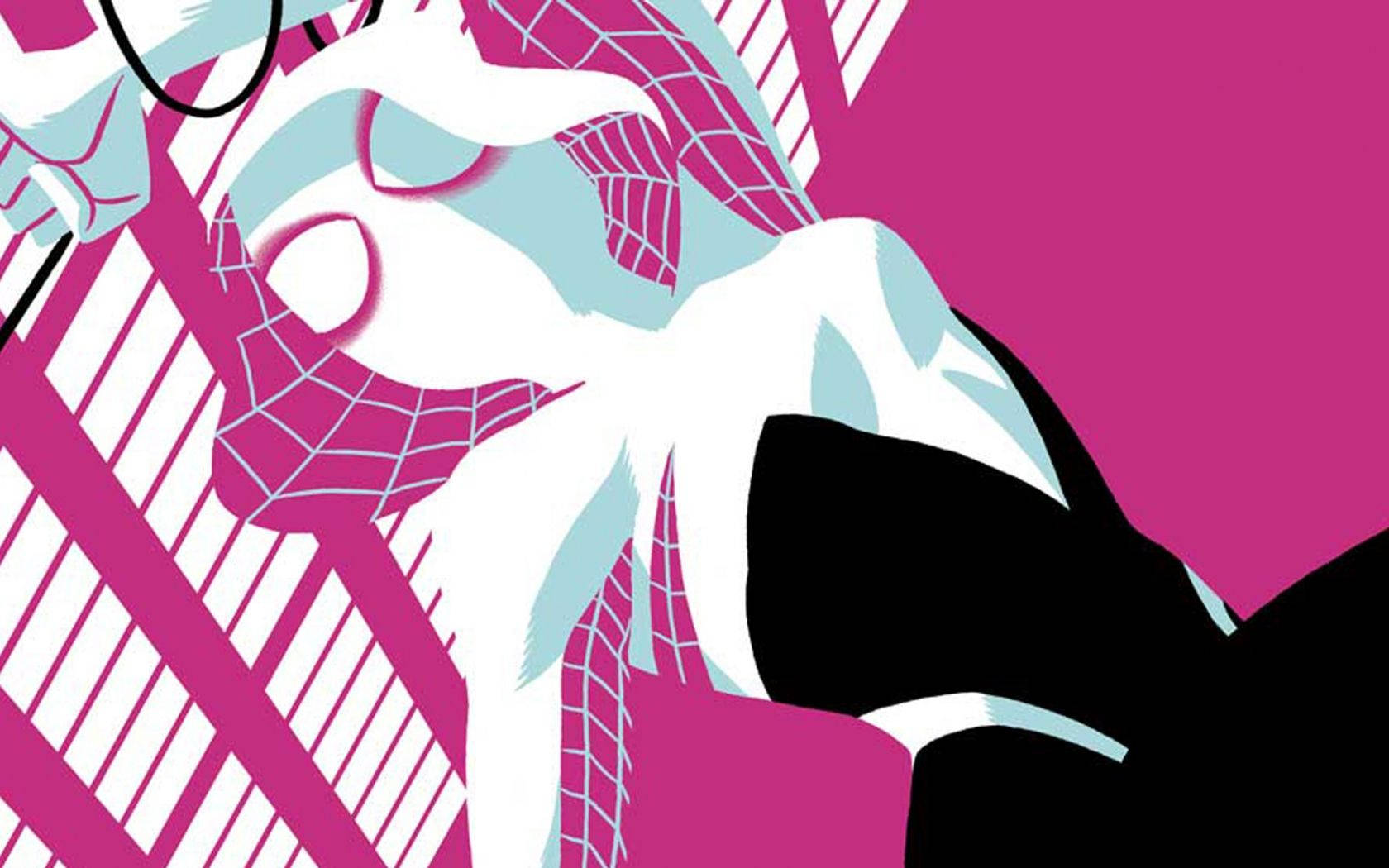 Spider Gwen Swinging Through The City Wallpaper